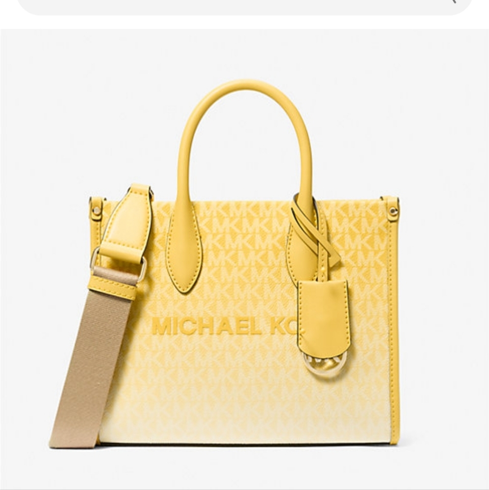 New!Michael Kors Mirella Small Ombre Signature Logo Crossbody Bag